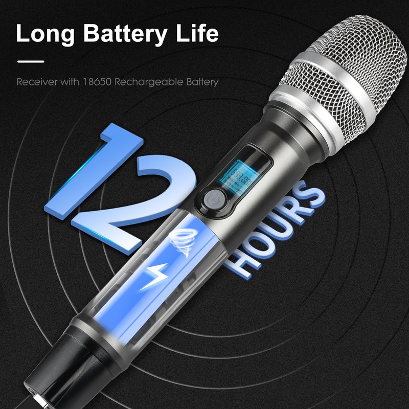 Dejasound Wireless Professional Microphones - High Fidelity Sound Handheld Dynamic