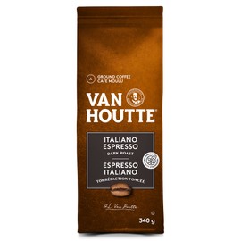 Van Houtte Italiano Espresso Ground Coffee, 340g, Can Be Used With Keurig Coffee Makers