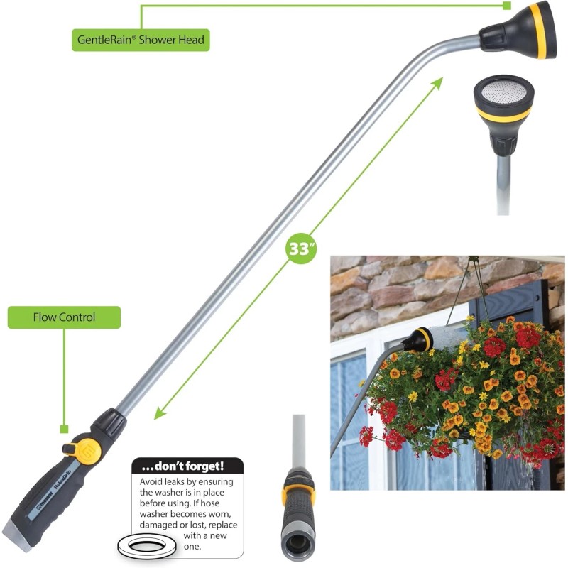 Melnor 65146AMZ RelaxGrip 33" Shower Head Watering Wand with QuickConnects