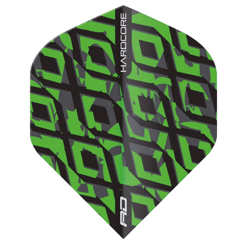 RED DRAGON Hardcore Radical Black & Green Dart Flights -
