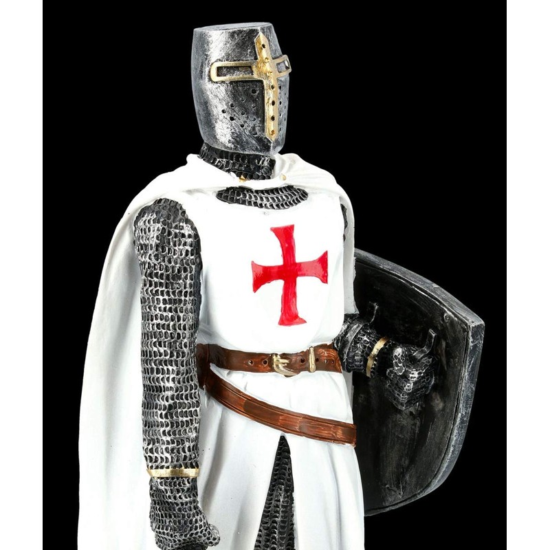 White Knight Templar Figure with Shield and Sword | Templar