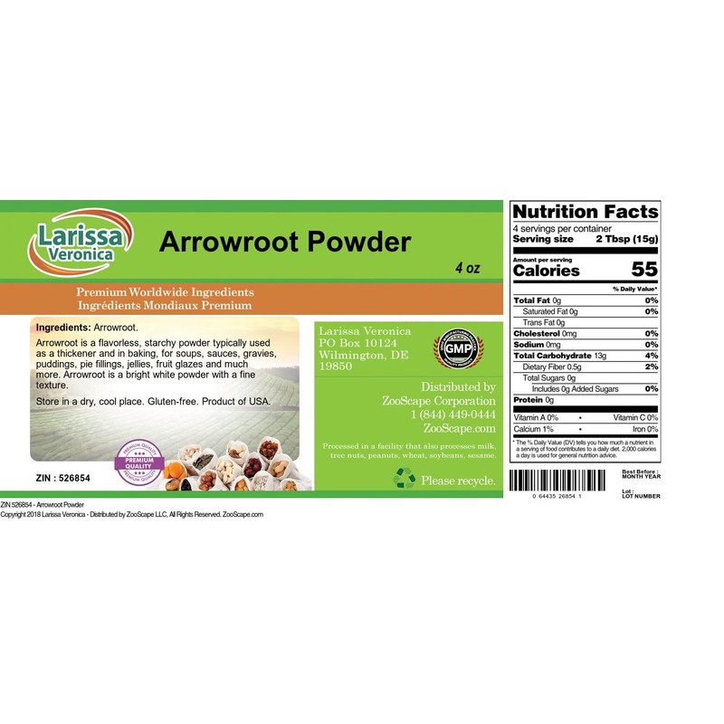Arrowroot Powder (4 oz, ZIN: 526854) - 2 Pack