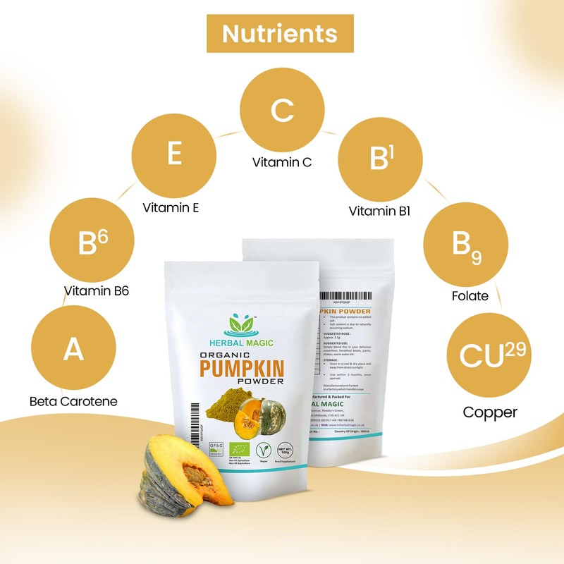 Herbal Magic's Organic Pumpkin Fruit Powder-Ideal thickener in soups,sauces and