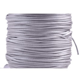 (Grey 484) - KONMAY 80 Yards 1.0MM Rattail/Bugtail Satin Silk Cord Shamballa Macrame Beading Nylon Kumihimo String (Grey 484)