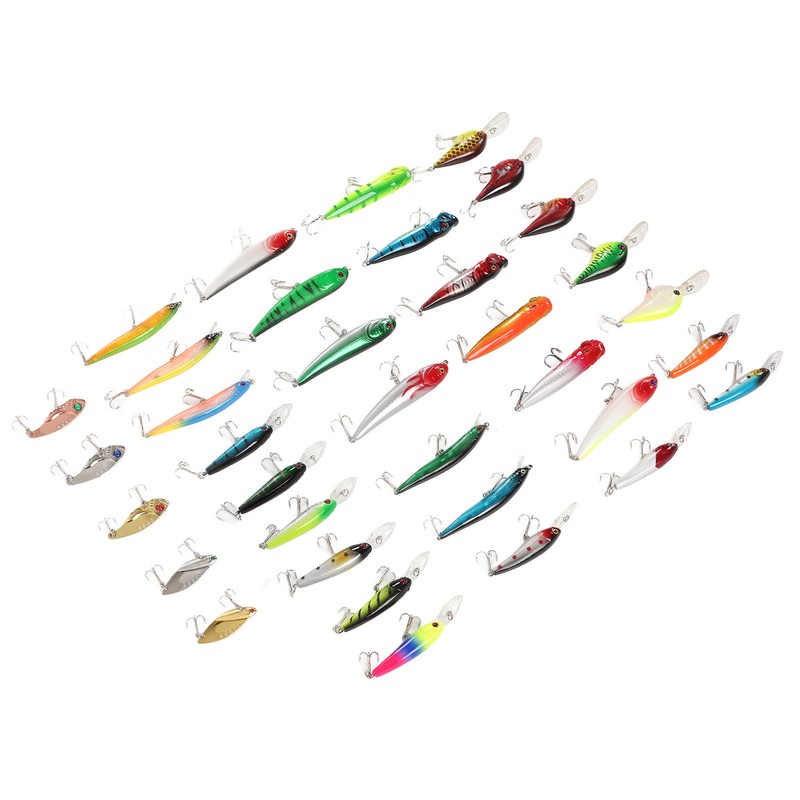35Pcs Simulation Hard Bait Mixed Minnow Fishing Lure Kit Minnow