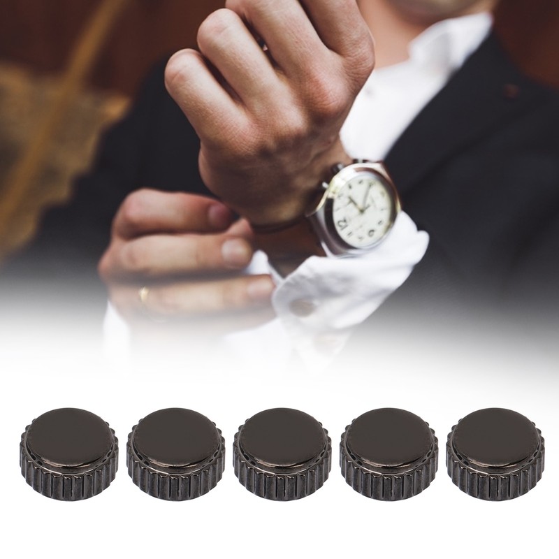 5pcs Steel Watch Crown Watch Head Watchmaker Repairing Parts Replacement
