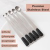 BERYLER 2PCS 1/16 Single Measuring Spoons with Black Silicone Handle,