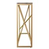 SEI Furniture Arendal Skinny, Console Table, Gray Faux Marble/Gold