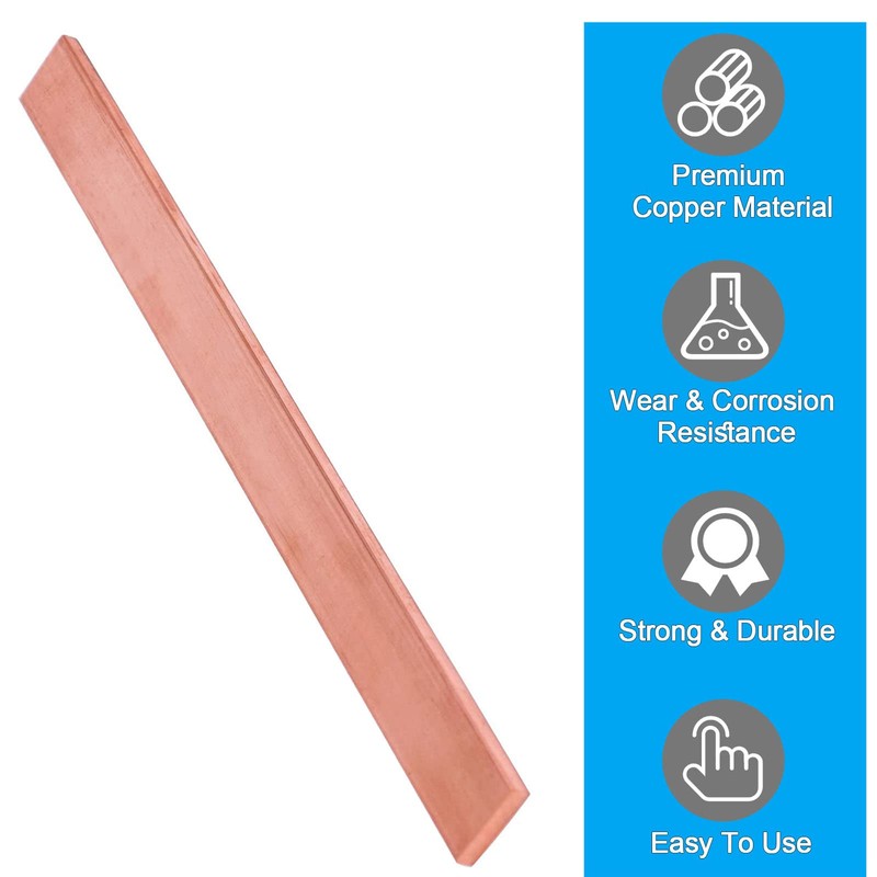 C110 Copper Flat Bar, 1/8" Thickness x 1" Width x
