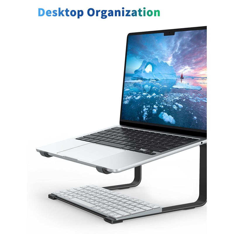 SOUNDANCE Laptop Stand for Desk, Metal Computer Riser, Heavy Stable