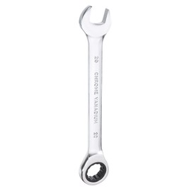 HARFINGTON Ratcheting Wrench 20mm Metric 12PT Cr-V Polished Chromed Ratcheting Double End Combination Wrench with 72 Tooth and 5° Movement Industrial Grade Gear Spanner Tool for Repair