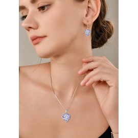 YL Women's Earrings 925 Sterling Silver Butterfly Earrings 12 Birthstone Cubic Zirconia Jewellery Gifts for Mother Girlfriend, Silver, Alexandrite