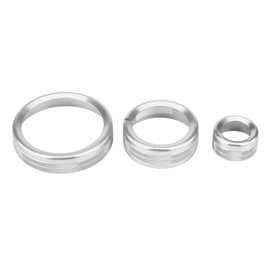 3Pcs Car Center Control Multimedia Knob Circle Cover Trim for Alfa Romeo Giulia Stelvio(Silver)