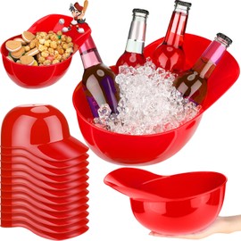Tanlade 72 oz Large Plastic Baseball Helmet Bowl Baseball Hats Bowls Snack Ice Cream Dessert Helmet Cups for Birthday Worker Construction Popcorn Chip Party Favor(Red,12 Pcs)