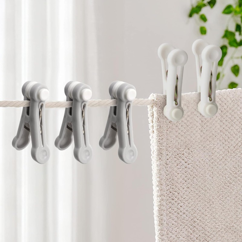 Plastic Clothespins Utility Clothes Strong Traceless Pins, 16Pcs Non-Slip Windproof