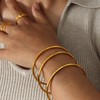 MVCOLEDY 18K Gold Plated Bangle Bracelet Stackable Thin Round Stainless
