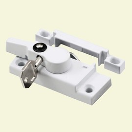 Prime-Line F 2624 Keyed Child-Proof Sash Lock, 2-3/16 In. Hole Centers, Diecast Zinc, Painted White, (Single Pack)