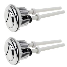 UBERMing Dual Flush Toilet Water Tank Push Buttons 38 mm Standard Toilet Button Chrome Silver Toilet Flush Button Accessories for High Pressure Pumps for Closestool Pack of 2