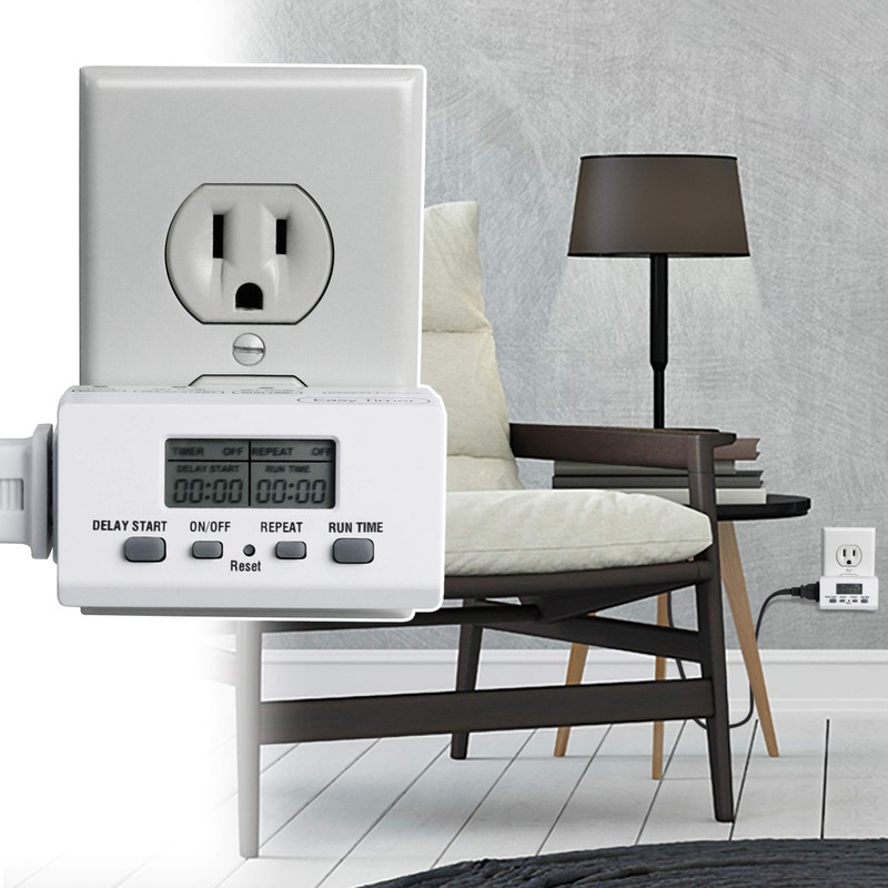 Clear Power Indoor Timer (Dual Pack) 1 Polarized Outlet EZ