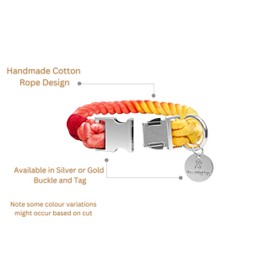 The Smug Dog Bling Collar and Leash Set - Medium Rainbow Dog Leashes with Braided Design and Silver Buckle, Durable and Stylish Strong Dog Leads for Small, Medium and Large Dogs