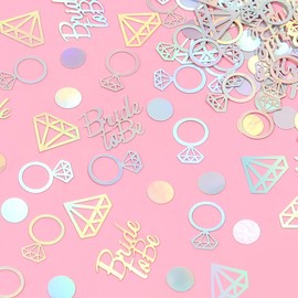 100 Stück Hochzeit Konfetti Bride to be Confetti Silber Diamant Ring Tischdeko für Hochzeit Party Dekorationen Buntes
