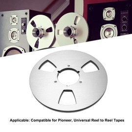 1/4 10.5 Inch Empty Cassette Spool for Pioneer, 3-Hole Aluminum Alloy Windshield Holes, Coil Tape Tape Empty Reel Tape Reel Tape Reel Accessories (Silver)