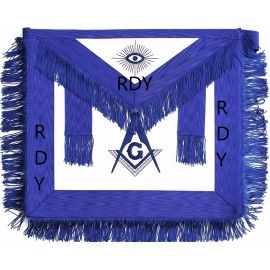 Handcrafted 100% Lambskin Masonic Master Mason Blue Lodge Apron with Blue Fringe