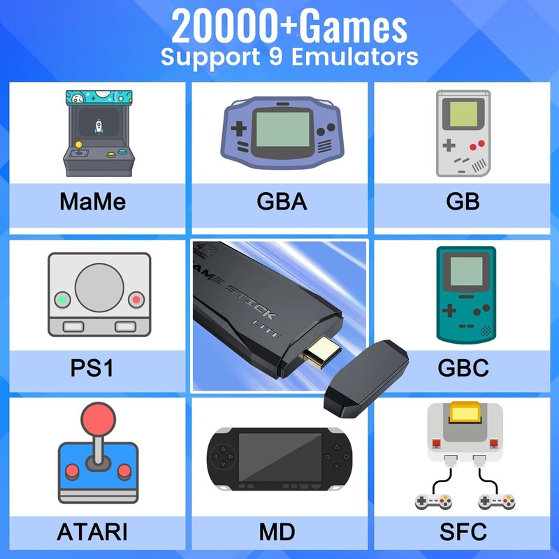 Bewinner M8 Wireless Retro Game Console Upgraded, 20,000+ Games /