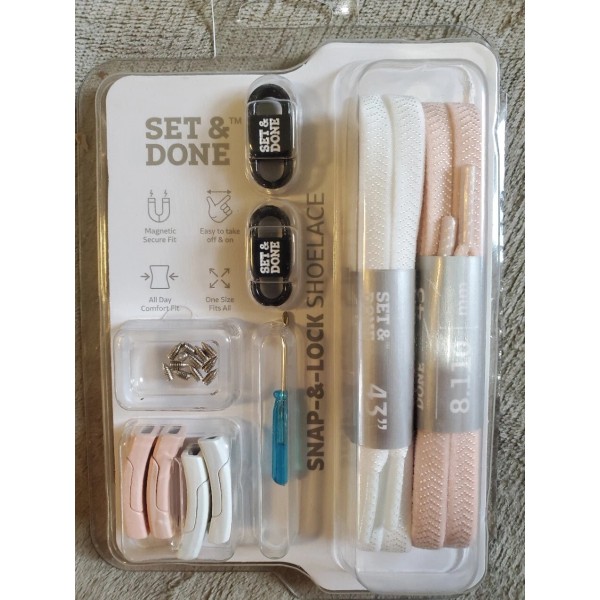 Set & Done Magnetic Shoelaces- No Tie Elastic Shoe Laces