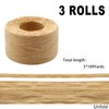 3 Rolls 100M Natural Raffia Paper Ribbon,Natural Paper Raffia String