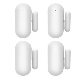 Door Sensor,WiFi Door Sensors Alarms Contact Wireless Door Window Magnet Entry Detector Sensor for Home Security APP tuya（4pcs） White