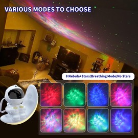 Astronaut Star Projector Galaxy Light, Built-in Speaker 360° Space Buddy Projector Sky LED Night Light Space Projector Starlight Spaceman Projector Lamp Gift for Kids Adults Bedroom Ceiling Room Decor