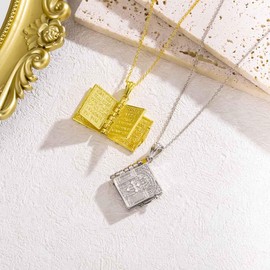 Resweky Hip-Hop Columns Vintage Bible Necklace Jewelry Women, Metal, Not Applicable