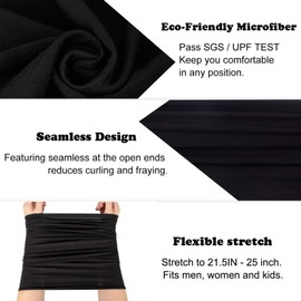 AmzKoi Multifunctional Scarf Bandanas Loop Scarf, Pack of 6 Men's Sports Multifunctional Breathable Windproof Tube Scarf for Motorcycle Running Hiking Cycling, black