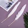 MFUOE White Goose Feather Quill Pens Feather Signing Pen Black