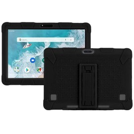 Case for ZZB ZB10 / JUNYANG Tablet 10.1 inch,Soft Silicone Protector Cover,Kids Friendly,Adjustable Stand Tablet Cover,4 Corners Thicken Shockproof,Black