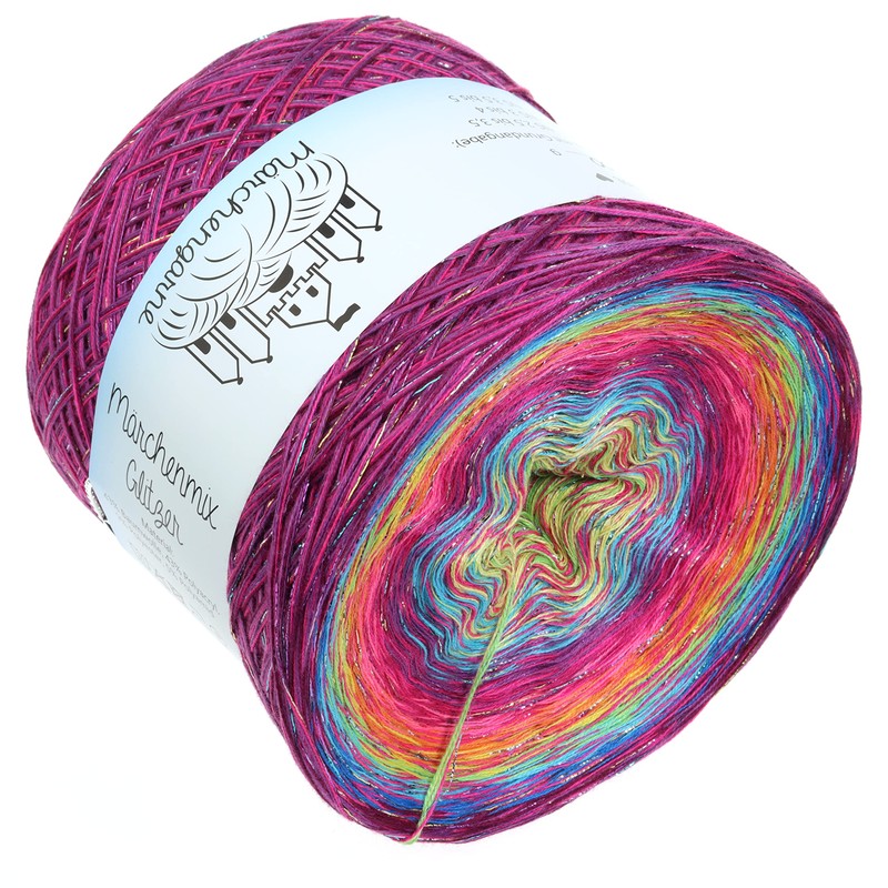 Colour Gradient Yarn, Bobbel Wool with Glitter, Choice of Sizes,