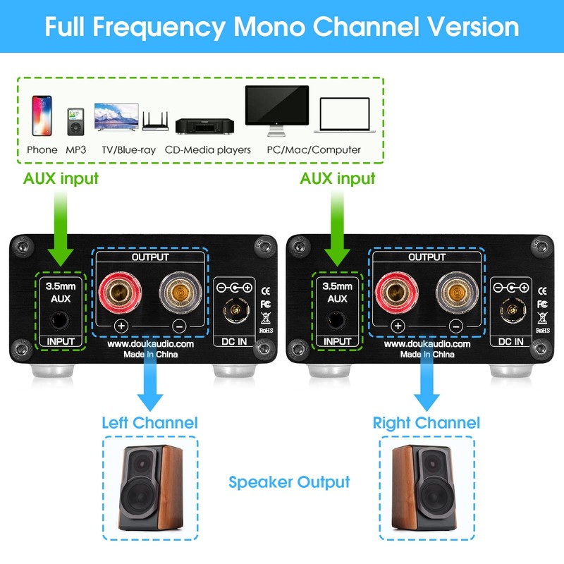 Nobsound 100W Full Frequency Mono Channel Digital Power Amplifier Audio