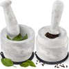 Laevo White Marble Mortar and Pestle Set - Heavy Duty