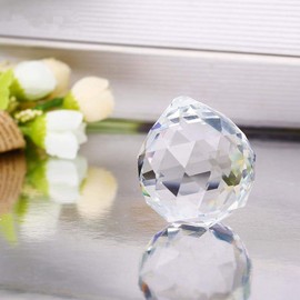 NUPTIO 30 mm Clear Crystal Ball Prism - Pack of 10 Hanging Pendant Suncatcher for Ceiling Lights, Feng Shui, Home for Wedding, Office Decorations