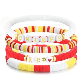 imani Gift for Football Fans K&C beads Bracelet Kansas City Inspired jewelry Bracelet set