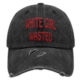 White Girl Wasted Ball Cap – Vintage Embroidered Running Hats, Golf Caps for Dad, Gifts for Him, Adjustable, Fun Outdoor Hat