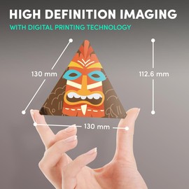 1 x Triangle Coaster - Hawaiian Tiki Idol Mask Cork Backed MDF Glossy Tea Coffee Accessory #60472