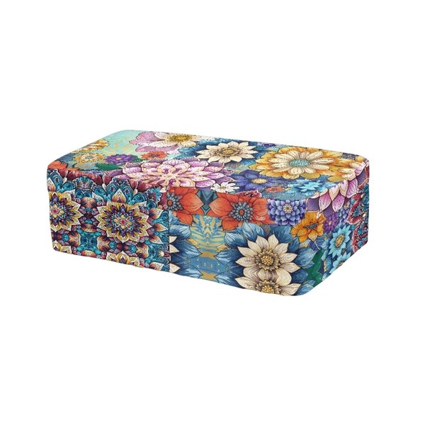 Hechitok Boho Flower Memory Pad Knee Scooter Pad Cover Cushion