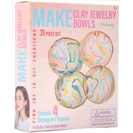 Patemby Make Your Own Clay Jewelry Bowls Arts and Crafts Kit for Teen Girl, DIY Clay Jewelry Dish Kit, Clay Crafts for Girls 8-12, Fun Birthday Gifts for Teens Girls Kids Ages 8 9 10 11 12 Years Old