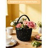 Prudance Small Woven Cotton Basket with Sparkly Gold Sequins, 6"x5",Black