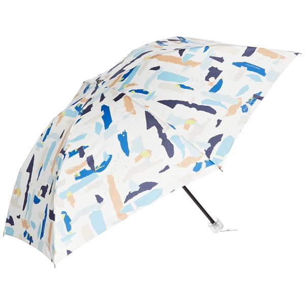 Jill Stuart AURORA JI-17034-34 Origami Geometric Pattern Taffeta Folding Umbrella, Women's, blue