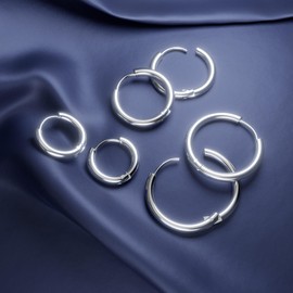 Fly Style 1 Pair Classic Stainless Steel Folding Hoop Earrings, Stainless Steel