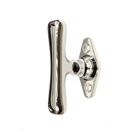 Antikas - Window olive brass nickel-plated shiny - window handle, cross handle - 9.0 x 5.4 cm.