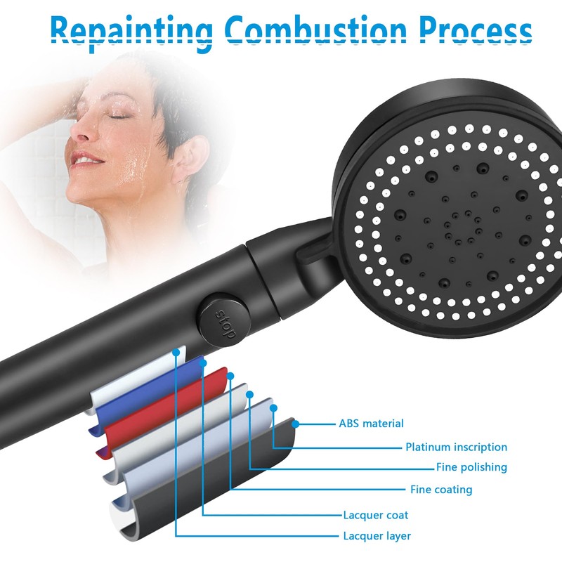 Shower Head and Hose, 5 Mode Water Saving Shower Heads